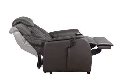 TV-Sessel MARIN - Aufstehhilfe, Relaxfunktion, Kopfteilverstellung, Leder, Dunkelbraun