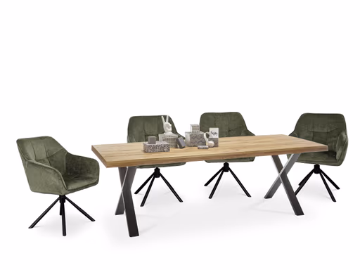 Armlehnstuhl MARLE - drehbar, Stoff, Grün