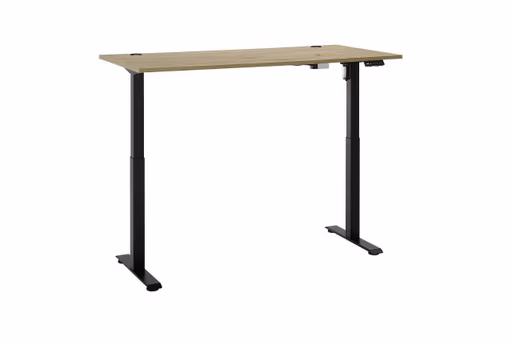 Schreibtisch - höhenverstellbar, LB ca. 160x77 cm, Artisan Eiche Nachbildung, Schwarz