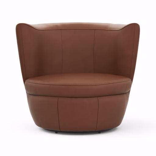 Sessel Cativa - drehbar, Leder, Cognac