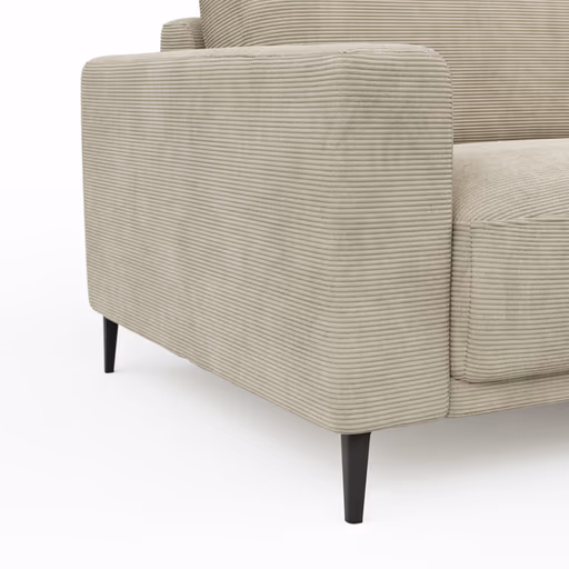Ecksofa Solero - 1,5-Sitzer mit Longchair rechts, Stoff, Sand