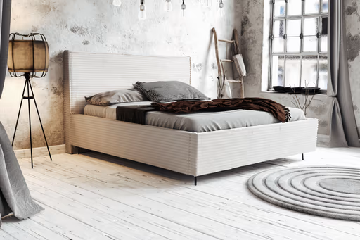 Polsterbett - Liegefläche ca. 180x200 cm, Cord, Cream