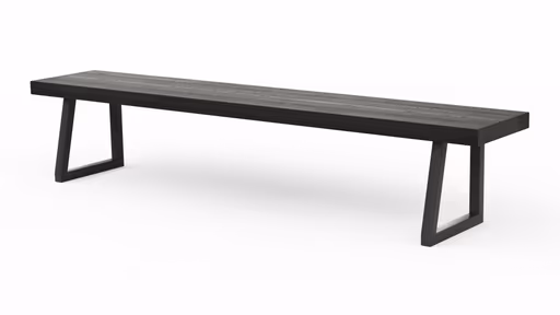 Holzbank Clifton - Breite ca. 220cm, Zerreiche massiv, smoked