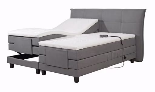 Boxspringbett - Liegefläche ca. 180x200 cm, motorische Verstellung, Stoff, Anthrazit 