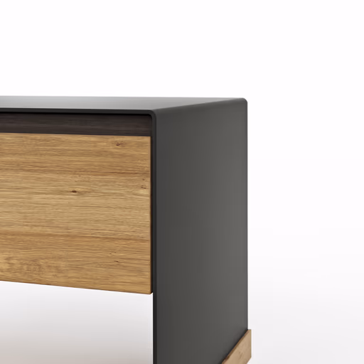 Nachtkonsole Baltimore - Rechts, Wildeiche massiv, Metall