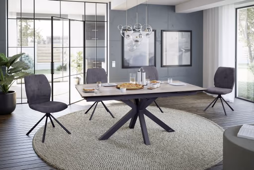 Esstisch MELANIA - ausziehbar, LB ca. 180x95, Keramik, Braun