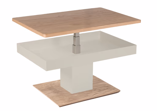 Couchtisch - höhenverstellbar, LBH ca. 90x60x44 cm, Wildeiche Furnier