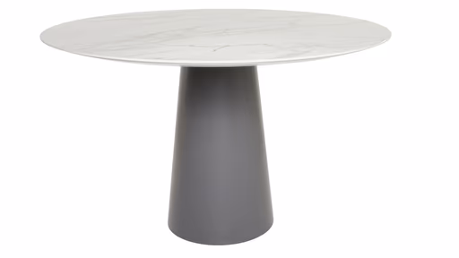 Esstisch Cono - LB 120x120 cm rund, Keramik, Weiß