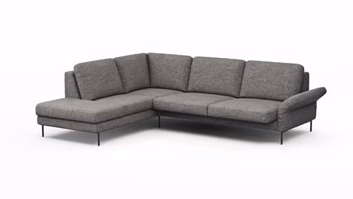 Ecksofa  Enna - Ecke links, 3-Sitzer, Sitzvorzug (motorisch), Stoff, Graphit