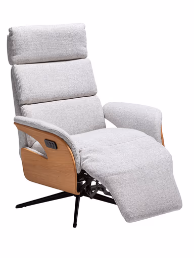 Relaxsessel Amila - Größe S, inkl. 2-motorischer Relaxfunktion und Kopfteilverstellung, Stoff, Silbergrau