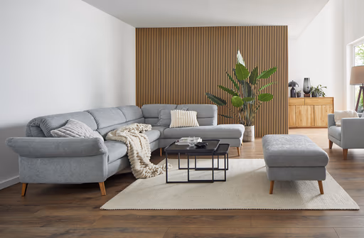 Hocker Jacksonville - LB ca. 112x67 cm, Stoff, Hellblau