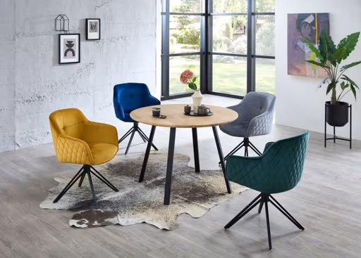 Armlehnstuhl - drehbar, Samt, Grün