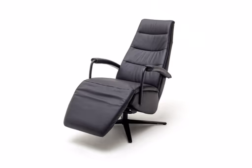 Relaxsessel Rafael - inkl. Relaxfunktion (motorisch), Leder, Schwarz