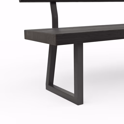 Holzbank Clifton - mit Rückenlehne, Breite ca. 180cm, Zerreiche massiv, smoked