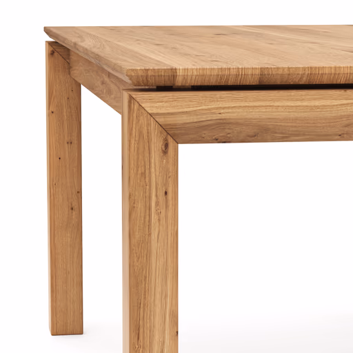 Esstisch Farmingdale - ausziehbar, Platte mit schräger Kante, LB ca. 160x90 cm, Eiche massiv, natur geölt