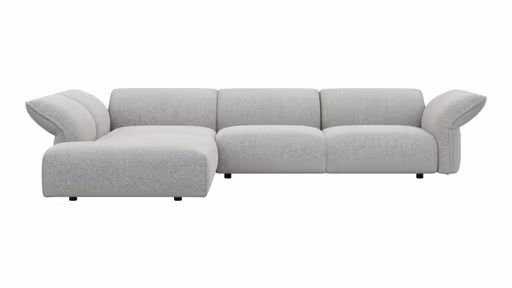 Ecksofa Motone - Ecke links mit 2,5-Sitzer, Stoff, Hellgrau