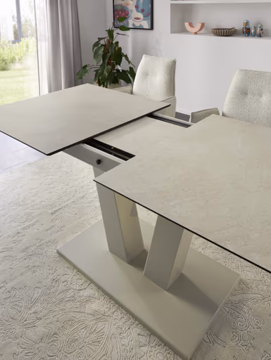 Esstisch Dinner - ausziehbar, LB ca. 160x 90 cm, HPL, Sand