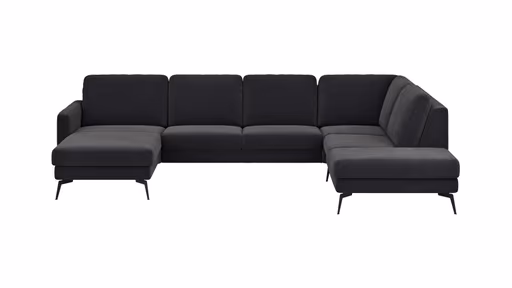 Wohnlandschaft Enna - Longchair links, 2,5-Sitzer, Ecke rechts, Stoff, Anthrazit