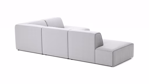 Ecksofa Elementos - Abschlusselement mit 1-Sitzer und Ecke rechts, Stoff, Hellgrau