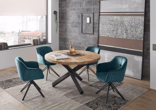 Armlehnstuhl - drehbar, Samt, Grün