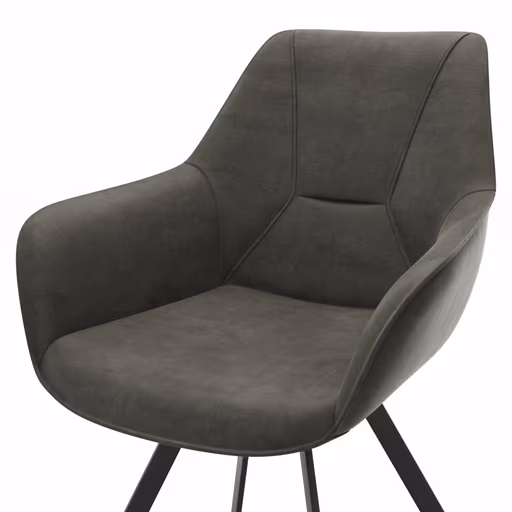 Armlehnstuhl Wesley - Stoff, Anthrazit