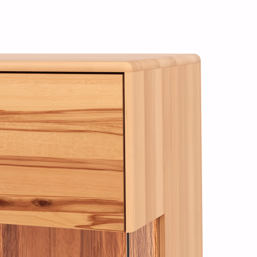 Vitrine Hillsboro - inkl. Beleuchtung, Anschlag Links, Buche/Kernbuche natur, geölt