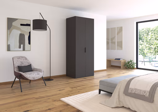 Drehtürenschrank ROVERO- B ca. 91 cm, Graphit