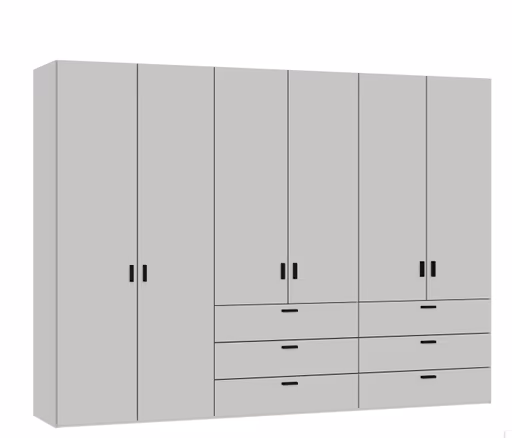 Drehtürenschrank JOIN IT- B ca. 303 cm, Hellgrau
