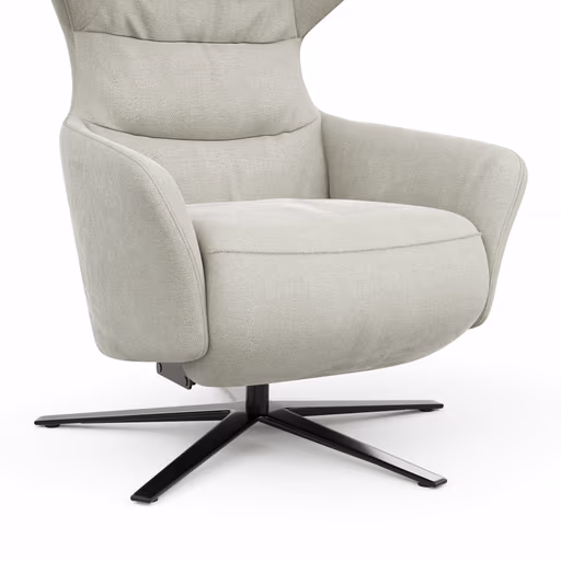 Drehsessel Houston Relax - Größe M, inkl. Relaxfunktion (motorisch), Aufstehhilfe und Kopfstütze, Stoff, Natur