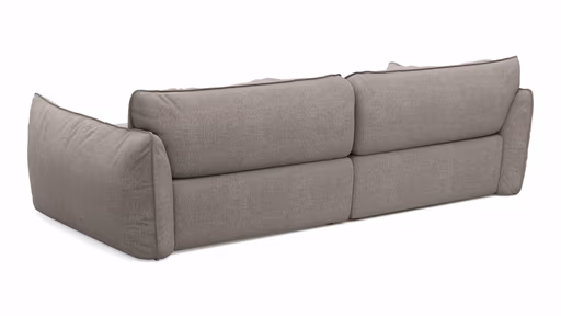 Ecksofa Fluffy - Longchair mit 2,5-Sitzer rechts inkl. Rückenlehne verstellbar, Stoff, Taupe