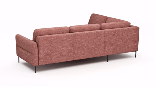 Ecksofa  Enna - Ecke links mit 3-Sitzer inklusive Sitzvorzug (motorisch), Stoff, Koralle