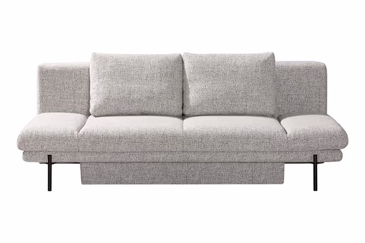  Querschläfer - Schlaffunktion mit Bettkasten, Stoff, Hellgrau