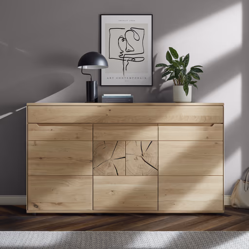 Sideboard Amora - Wildeiche massiv bianco