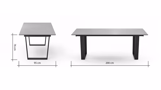 Esstisch Dinner - verlängerbar, LB ca. 200x95 cm, Kunststoff, Grau