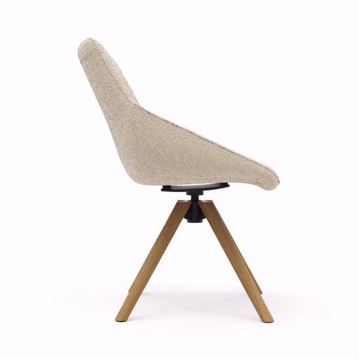 Stuhl Maluhia - mit niedriger Armlehne, drehbar, Stoff, Beige