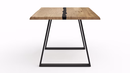 Esstisch Kima - LB ca. 180x100 cm, Wildeiche massiv mit Epoxid-Harz