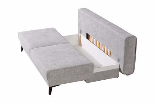 Schlafsofa EM Mons - mit Bettkasten, Stoff Beige