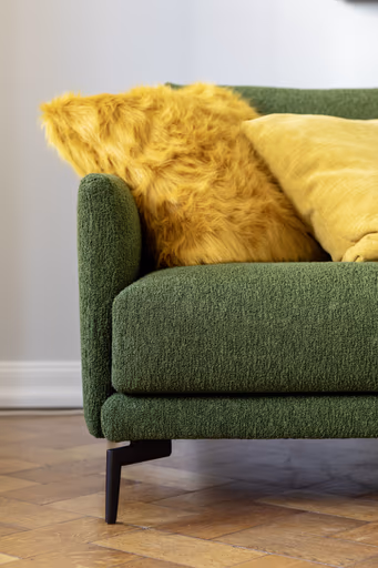 Ecksofa Cuneo - 2,5-Sitzer, Longchair rechts, Stoff, Grün