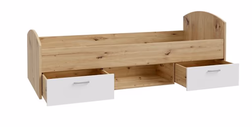 Bettgestell FILIPO- Liegefläche ca. 90x200 cm, Eiche Dekor, Weiß