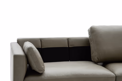 Sofa Cuneo - 2-Sitzer, Leder, Graubraun, Relaxfunktion, motorisch