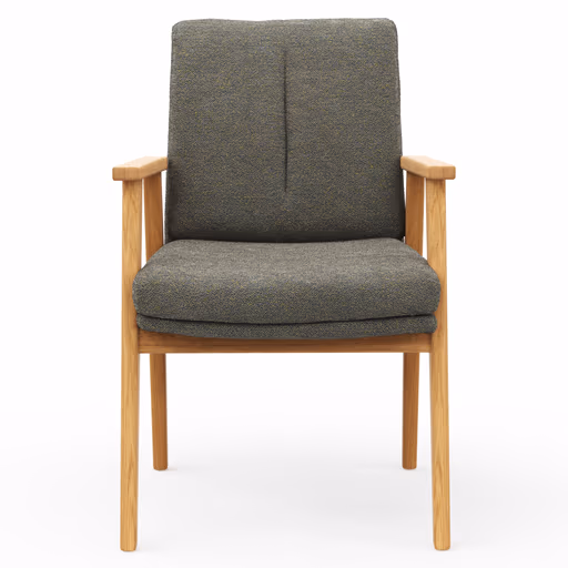 Armlehnstuhl Flore 2 - Stoff, Graugrün