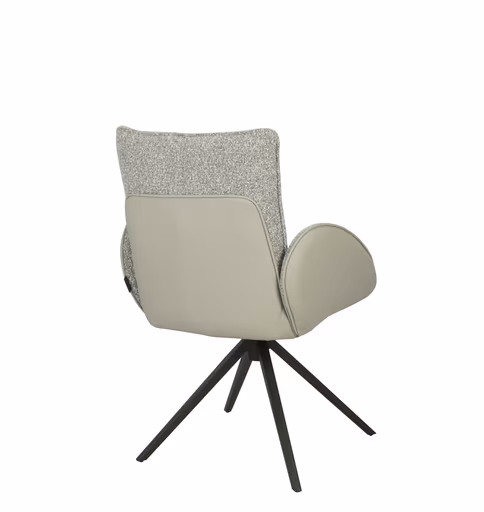 Armlehnstuhl MAURA - drehbar, Stoff, Silberfarben, Latte Macchiato