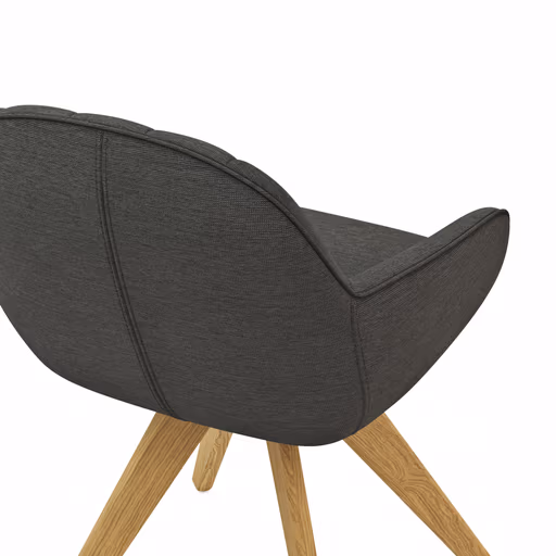 Polsterstuhl Dinner - drehbar, Stoff, Anthrazit