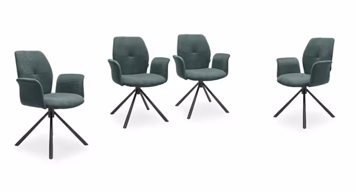 Armlehnstuhl MANOA - drehbar, Stoff, Petrol