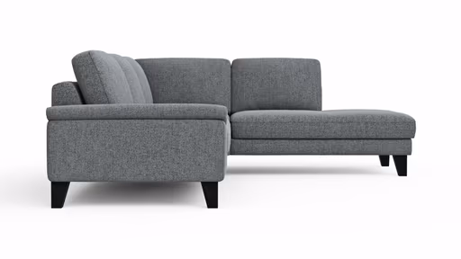 Ecksofa Oviedo - 2,5-Sitzer mit Ecke rechts, Stoff, Grau
