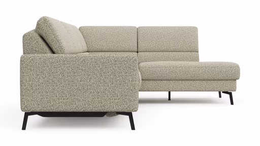 Ecksofa Valera - 3-Sitzer mit Ecke rechts inkl. Rückenlehne verstellbar und Relaxfunktion motorisch, Stoff, Limone