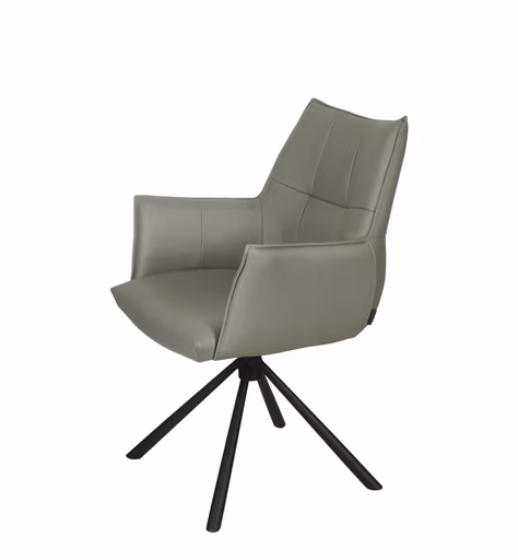 Armlehnstuhl MAKANA - drehbar, Stoff, Hellgrau