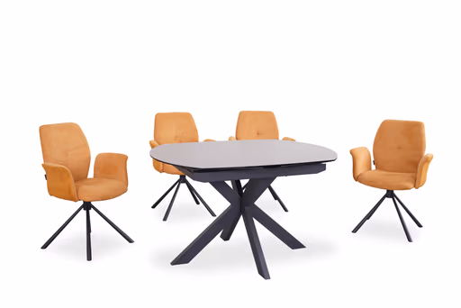 Armlehnstuhl MANOA - drehbar, Stoff, Senfgelb