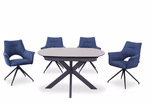 Esstisch MEGGIE - ausziehbar, LB ca. 130x100 cm, Glaskeramik, Grau