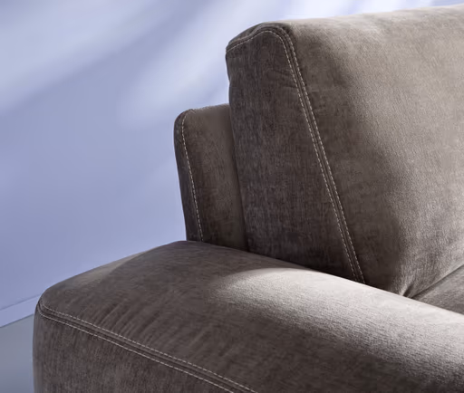 Ecksofa Oslo - 2,5-sitzer, Longchair rechts, Stoff, Dunkelbraun